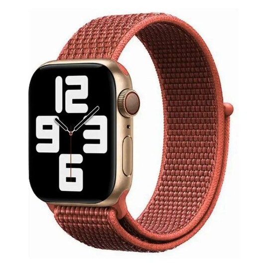 Apple Watch (42/44/SE/45/49mm) Lippa Nylonstropp - Rustrød