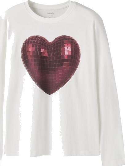 Name It Genser NkfVotea Cloud Danser/Disco Heart Name It 6 år (116) Genser Bordeaux Hvit Rosa Rød