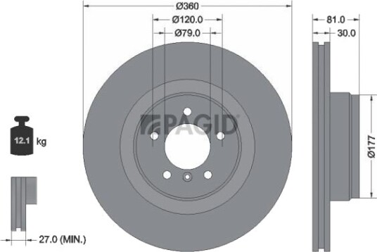 PAGID 54784NC Bremseskive PAGID 54784NC Bremseskive