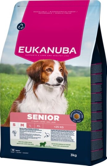 Eukanuba Hundefôr Senior Large Breed med Lam og Ris 12 kg - Tørrfôr for Eldre Hunder