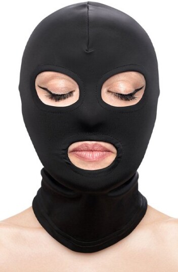 Fetish & Fashion Eyes & Mouth Hood Black