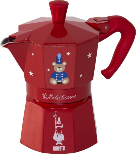 Bialetti Moka Express Joyful Memories Espressokanne - 3 kopper - Rød