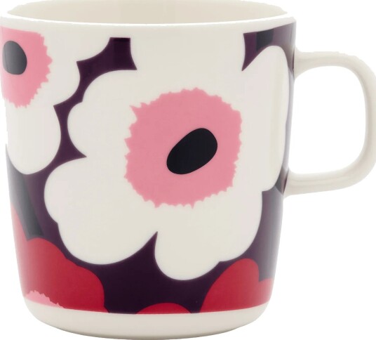 Marimekko Unikko kopp 40 cl White-plum-cranberry-pink