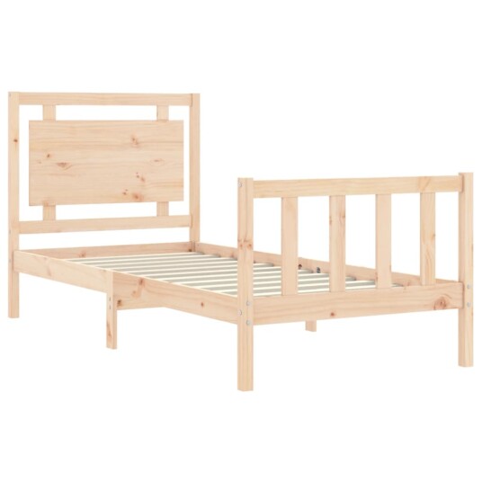 vidaXL Sengeramme med hodegavl 100x200 cm heltre 8720845973261