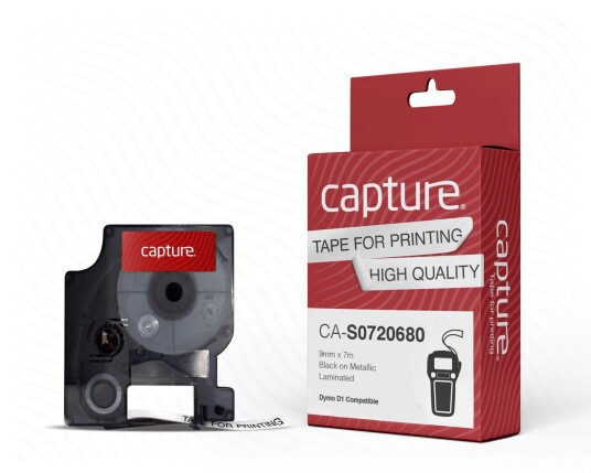 CAPTURE 9mm x 7m Black on White Tape CAPTURE 9mm x 7m Black on White Tape