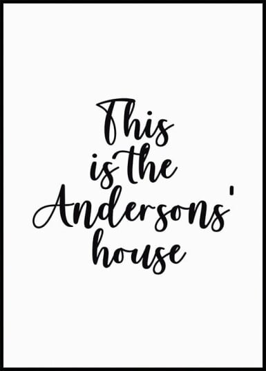 Custom Family Name House Plakat Plakat / 50x70cm Custom Family Name House Plakat Plakat / 50x70cm