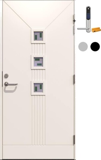 Ytterdør Gilje Linda 3 Glass med Yale Doorman Classic Home