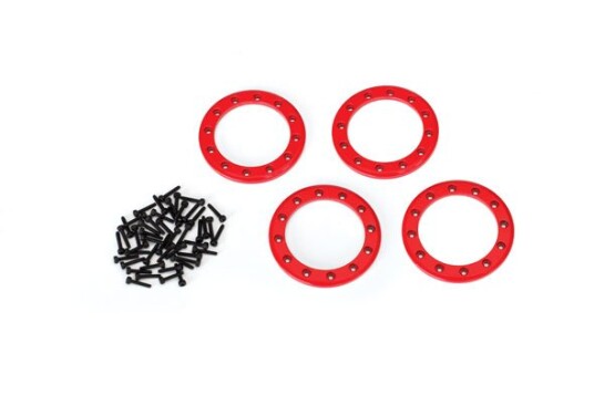 Traxxas 8169R Beadlock Rings 1.9" Alu Red 4 Traxxas 8169R Beadlock Rings 1.9" Alu Red 4