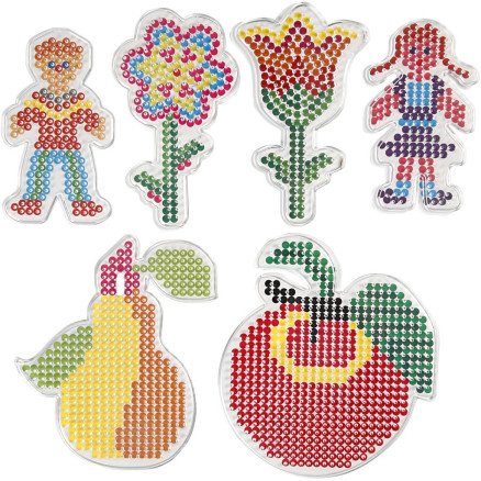 Diverse Perleplate blomster jente gutt eple og pære str 8,5x14 14x16 cm medium 6 stk 1 pk