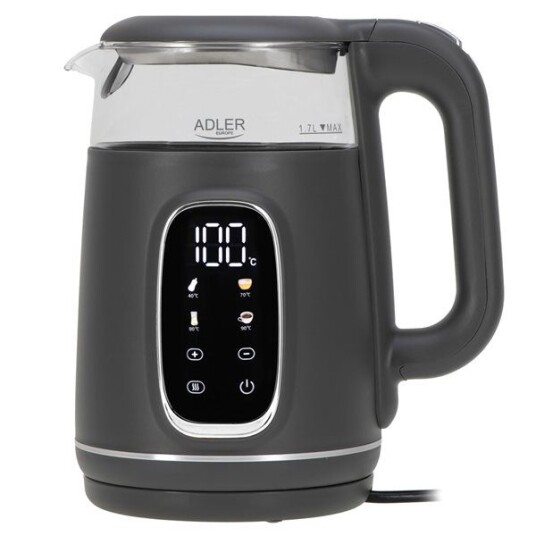 Adler AD 1305 Vannkoker 1,7L med Temperaturkontroll - Grå Adler AD 1305 Vannkoker 1,7L med Temperaturkontroll - Grå