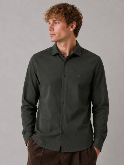 Clean Cut Copenhagen Emil Stretch Shirt Grønn XXL