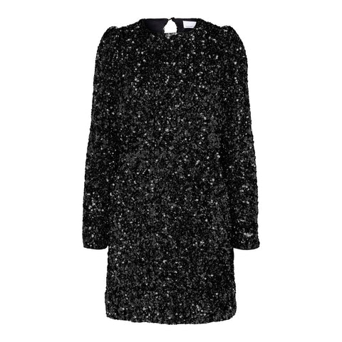 Selected Femme Colyn LS Short Sequins Dress - Black 38