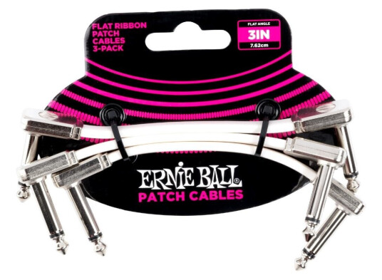 Ernie Ball Eb-6384, Flat Patch Cable 7.5 Cm, White 3-Pack Ernie Ball Eb-6384, Flat Patch Cable 7.5 Cm, White 3-Pack