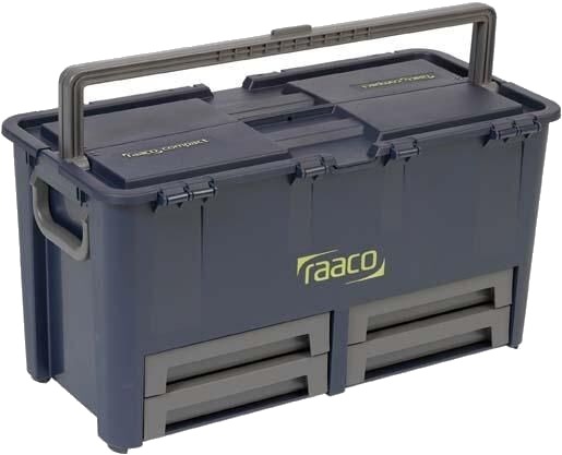 Raaco Compact 62 Verktøykasse med 10 rom i Plast, 62 cm Bredde, Blå Raaco Compact 62 Verktøykasse med 10 rom i Plast, 62 cm Bredde, Blå
