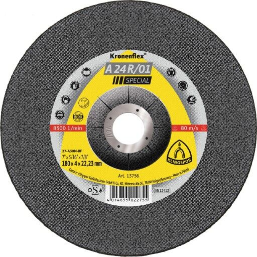 10 stk Klingspor slipeskive A 24 R 01, for stål, 150 x 4 mm, Fortsettelse