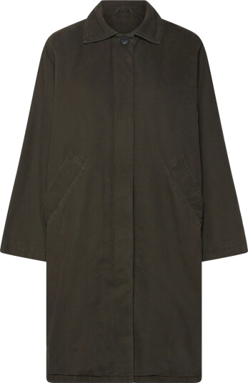 Weekday Loose Fit Canvas Car Coat - Khaki green - L