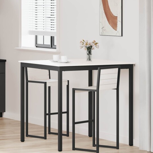 vidaXL Barbord Hvit 110 x 110 x 105 cm Massiv furu vidaXL Barbord Hvit 110 x 110 x 105 cm Massiv furu