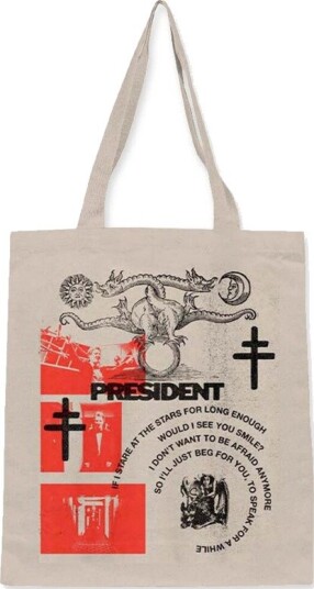 Rocksax Dionysus Logo EcoFriendly Tote Bag Cream 75386906