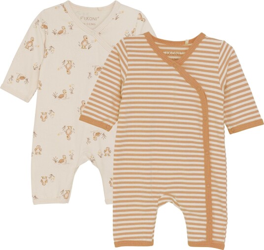 Blå Prematur Pyjamaser 2-Pack Str. 32 Brun Blå Prematur Pyjamaser 2-Pack Str. 32 Brun