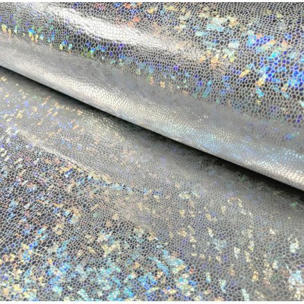 Polyesterjersey med folietrykk 150 cm 70 Silver - 50 cm