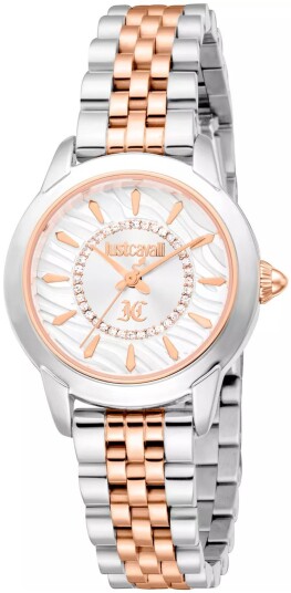 Just Cavalli Dameklokke JC1L333M0065 Allegra Hvit/Rose gulltonet