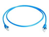 Telegärtner DataVoice Office - Koblingskabel - RJ-45 (hann) til RJ-45 (hann) - 25 cm - 5.8 mm - SFTP, PiMF - CAT 6a - med støvel, halogenfri, uten hindringer, flertrådet - blå, RAL 5015