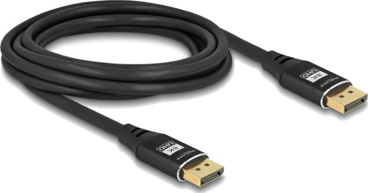 Delock Displayport Kabel Displayport Hann Til Displayport Hann Displayport 1.4 3 M 8 K 60 Hz 7680 X 4320 Støtte Opptil 32,4 Gbps Datahastighet Gullbelagte Kontakter Svart