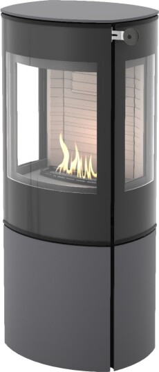 Caro 110 platina frittstående biopeis med sideglass og glassdør Caro 110 platina frittstående biopeis med sideglass og glassdør