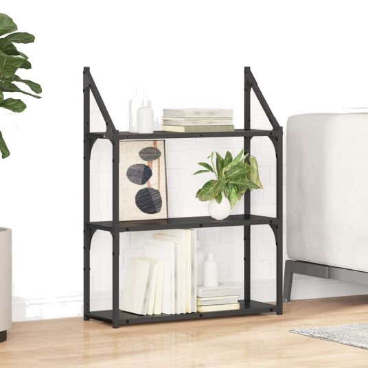  Vegghylle med hylle Svart Eik 60 x 21 x 78,5 cm Konstruert tre