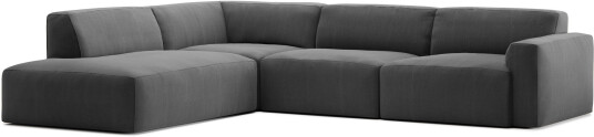 No Ga - Brick 4-Seater Corner Open End Left Shadow Dark Grey Sofaer Grå