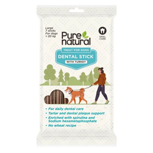 Purenatural Dental Sticks Kalkun 7 Stk L 