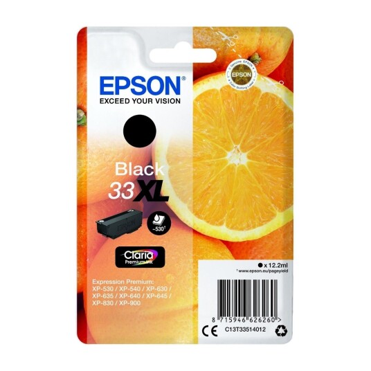 Epson 33XL - XL - sort - original - blækpatron - Blekkpatron Svart
