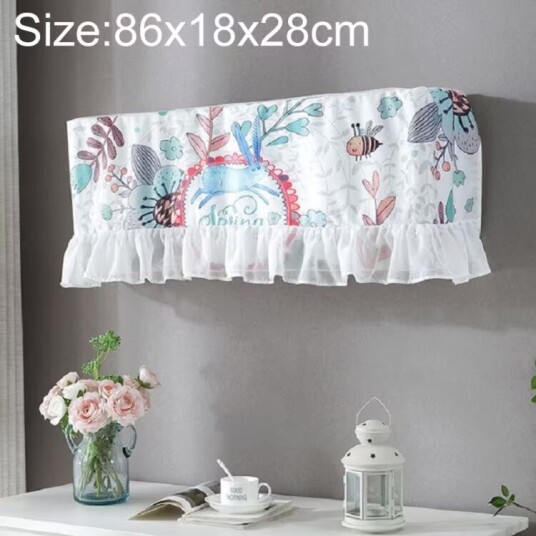 86x18x28cm Frisk litterær chiffon blonder soverom Aircondition støvdeksel Bee Blue Rabbit