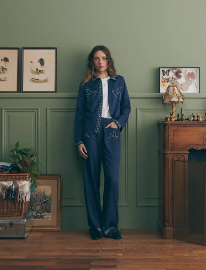 Maison Labiche Oudin Birds - Navy - S