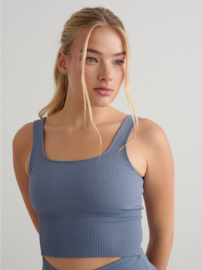 Aim"n Ribbed Seamless Shaping Bralette Blå XS