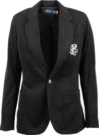 Ralph Lauren Double Knit Jacquard Blazer Polo Black