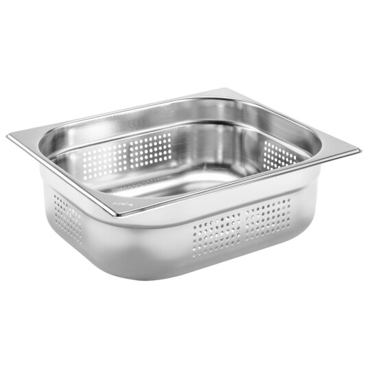 PULSIVA Kantine Basic GN 1/2 perforert; Størrelse GN 1/2 6.5l 32.5x26.5x10 cm LxBxD; Sølvfarge