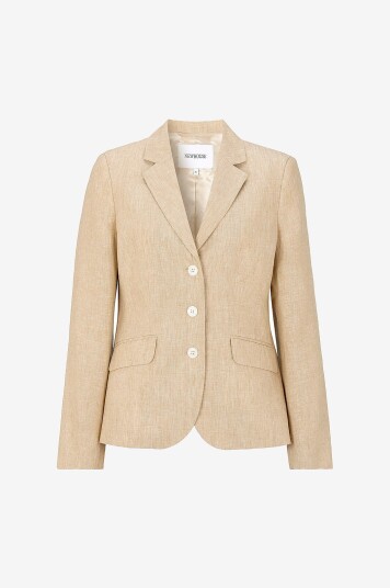 Newhouse Blazer i lin Amanda Beige Newhouse Blazer i lin Amanda Beige