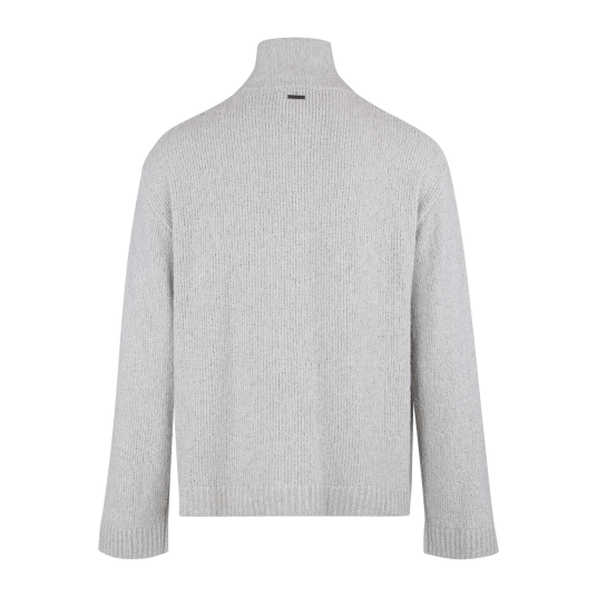 Pierre Cardigan Light grey L Teddy knit zip cardigan