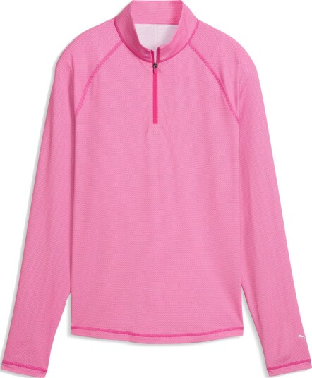 Puma W Uv Birdseye 1/4 Zip Golfgenser dame White Glow Pink Opal Medium
