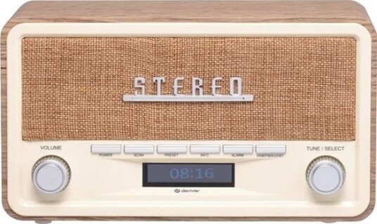 Denver DAB-18LW Retro DAB-radio med Bluetooth i lyst tre Denver DAB-18LW Retro DAB-radio med Bluetooth i lyst tre