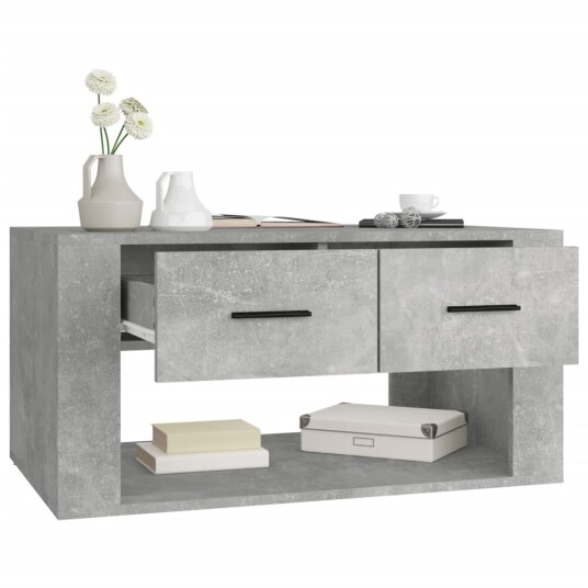 Salongbord betonggrå 80x50x40 cm konstruert tre