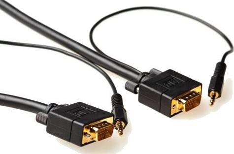 Act 3M Vga + 3,5 Mm 3M Vga (D-Sub) + 3,5 Mm (1/8") Vga (D-Sub) + 3,5 Mm (1/8") Svart Hdmi-Kabel (Ak4991)