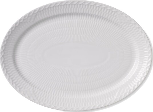 Royal Copenhagen White Fluted Half Lace ovalt serveringsfat 28 cm