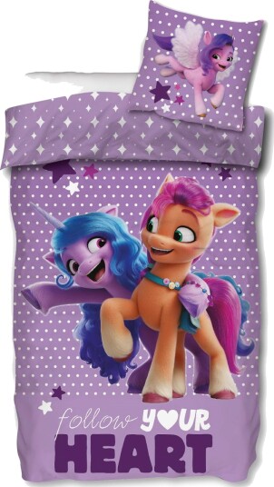 Licens My Little Pony sengetøy 150x210 cm Følg hjertet ditt 2 i 1 design Sengesett i 100% bomull