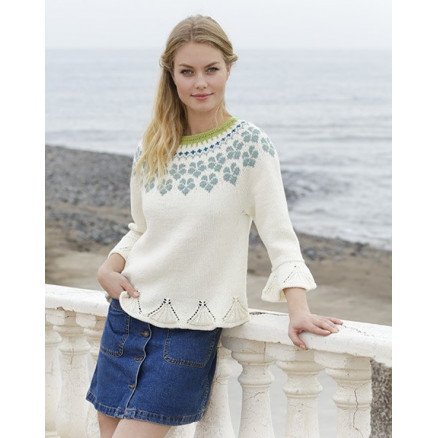 Â MyosotisÂ by DROPS Design Bluse Strikkeoppskrift str S XXXL
