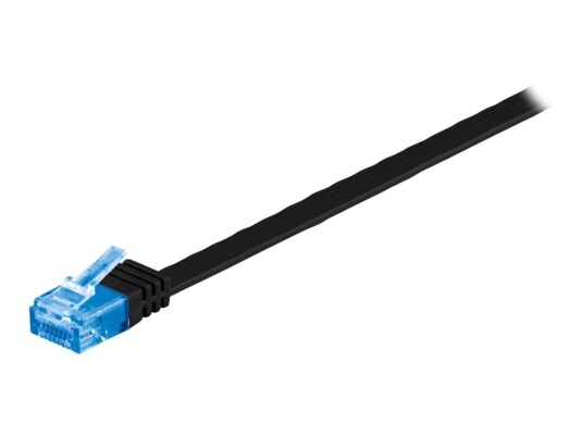 Microconnect Nettverkskabel Rj 45 Hann Til Rj 45 Hann 3 M Utp Cat 6A Flertrådet Flat Svart V UTP6A03S FLAT