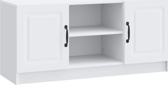 TV skap Hvit 102 x 34,5 x 47 cm Konstruert tre TV skap Hvit 102 x 34,5 x 47 cm Konstruert tre