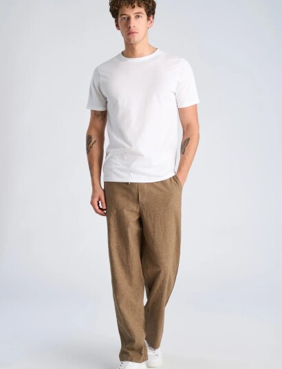 Lindbergh Linen Wide Fit Pants Brown S