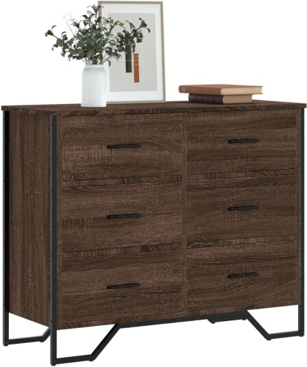 Kommode brun eik 91x35,5x74,5 cm konstruert tre 8721102834721